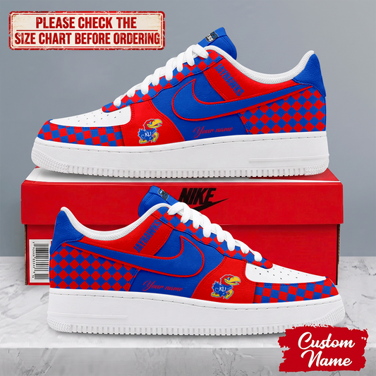 SPECIAL EDITION - NEW CUSTOMIZED NCAA MAM01 KSJ KANSAS JAYHAWKS AF1 SHOES