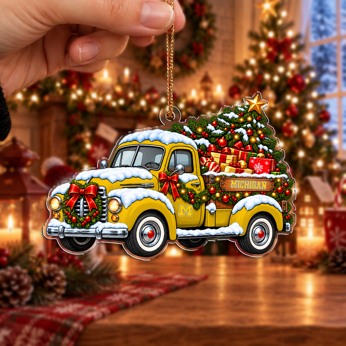 [HOT DEAL] NEW CUSTOMIZED NCAA CWS01 MIW MICHIGAN WOLVERINES CHRISTMAS ACRYLIC ORNAMENT
