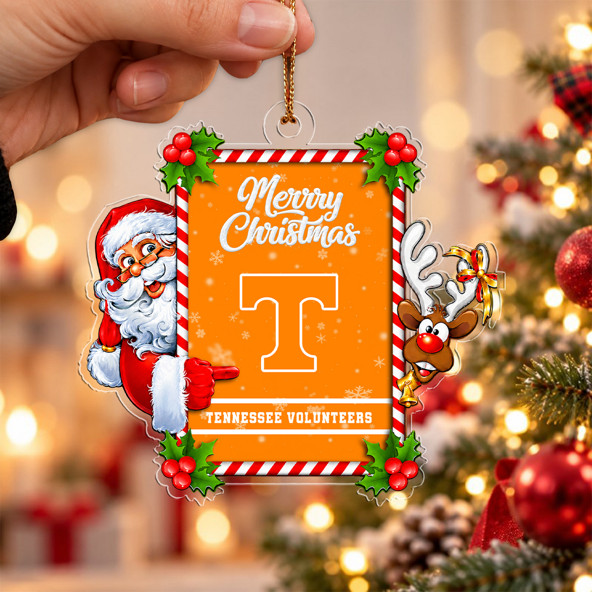 [ACTIVE OFFER] NEW CUSTOMIZED NCAA FBS01 TNV TENNESSEE VOLUNTEERS CHRISTMAS ACRYLIC ORNAMENT