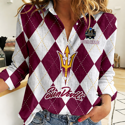 [LIMITED EDITION] NEW CUSTOMIZED | NCAA CWS02 ASS AS SUN DEVILS WOMEN CASUAL SHIRT FOR FAN