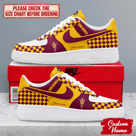 SPECIAL EDITION - NEW CUSTOMIZED NCAA CWS02 ASS ARIZONA STATE SUN DEVILS AF1 SHOES