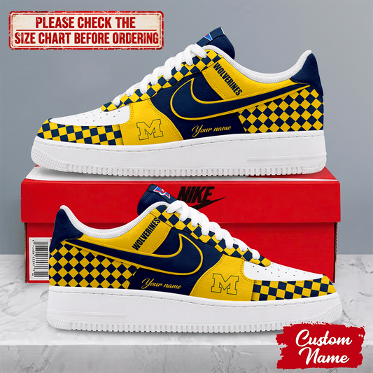 SPECIAL EDITION - NEW CUSTOMIZED NCAA FBS03 MIW MICHIGAN WOLVERINES AF1 SHOES