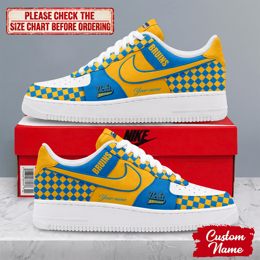 SPECIAL EDITION - NEW CUSTOMIZED NCAA MAM04 UCB UCLA BRUINS AF1 SHOES