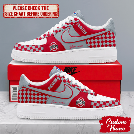 SPECIAL EDITION - NEW CUSTOMIZED NCAA FBS05 OSB OHIO STATE BUCKEYES AF1 SHOES