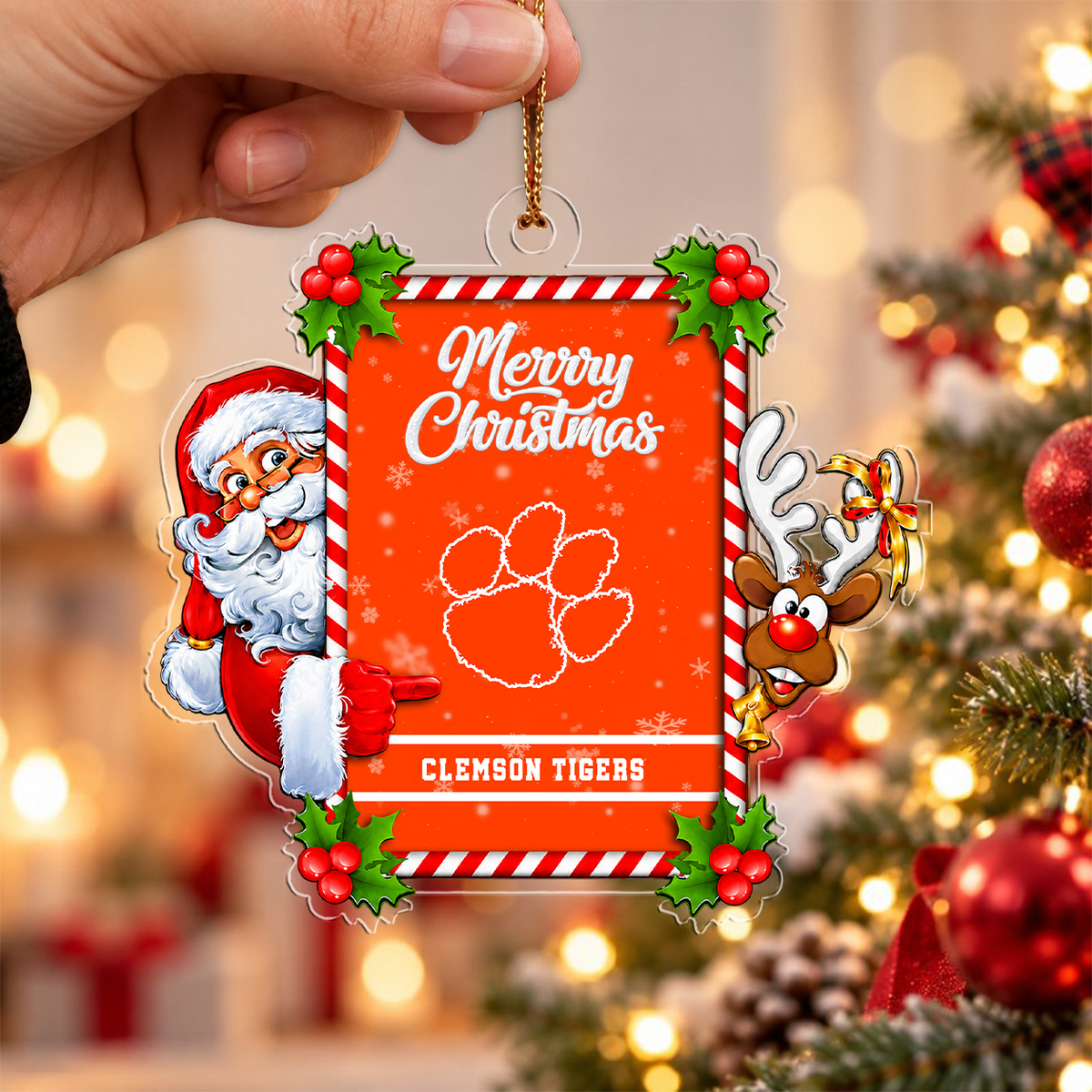 [ACTIVE OFFER] NEW CUSTOMIZED NCAA FBS07 CST CLEMSON TIGERS CHRISTMAS ACRYLIC ORNAMENT