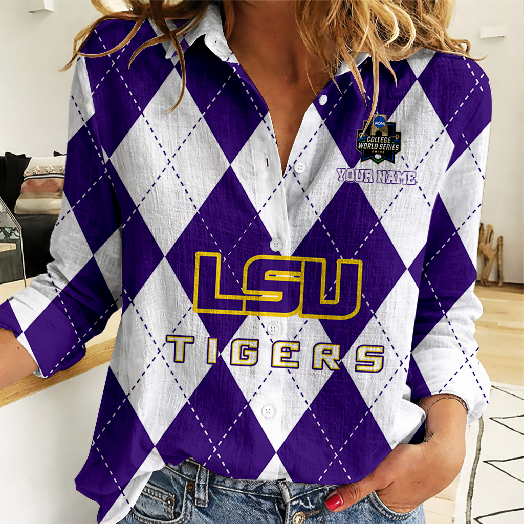[LIMITED EDITION] NEW CUSTOMIZED | NCAA CWS07 LST LSU TIGERS WOMEN CASUAL SHIRT FOR FAN