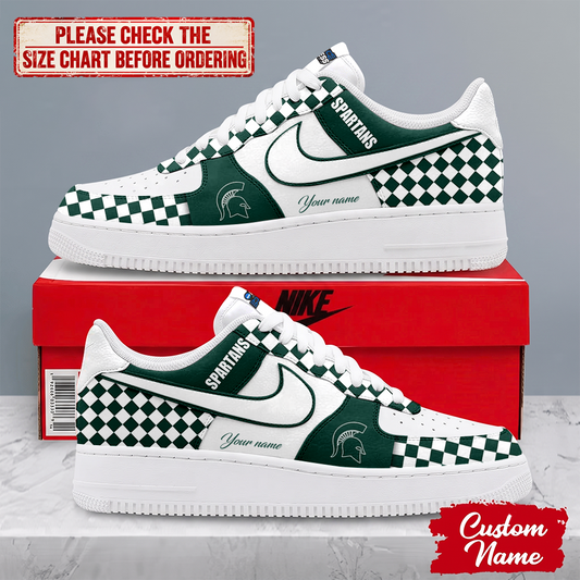 SPECIAL EDITION - NEW CUSTOMIZED NCAA MAM07 MSS MICHIGAN STATE SPARTANS AF1 SHOES