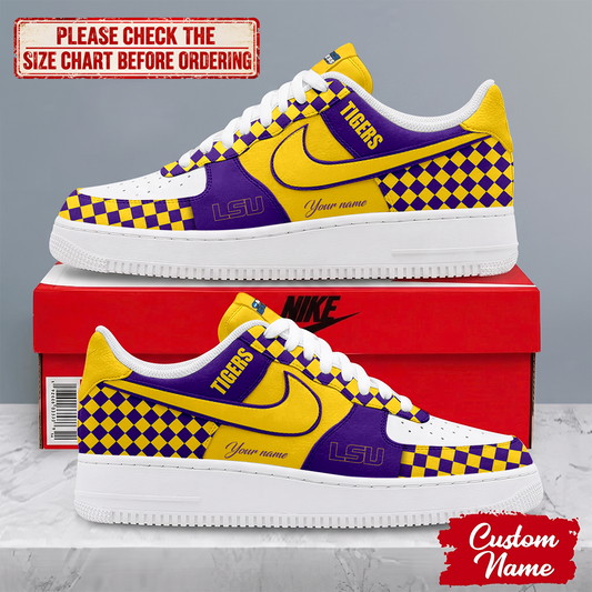 SPECIAL EDITION - NEW CUSTOMIZED NCAA MAM13 LST LSU TIGERS AF1 SHOES