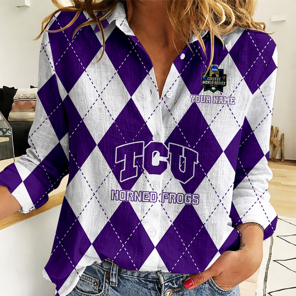 [LIMITED EDITION] NEW CUSTOMIZED | NCAA CWS14 THF TC HORNED FROGS WOMEN CASUAL SHIRT FOR FAN