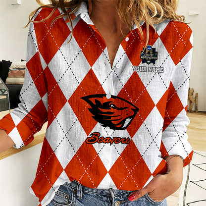 [LIMITED EDITION] NEW CUSTOMIZED | NCAA CWS15 OGB OG BEAVERS WOMEN CASUAL SHIRT FOR FAN