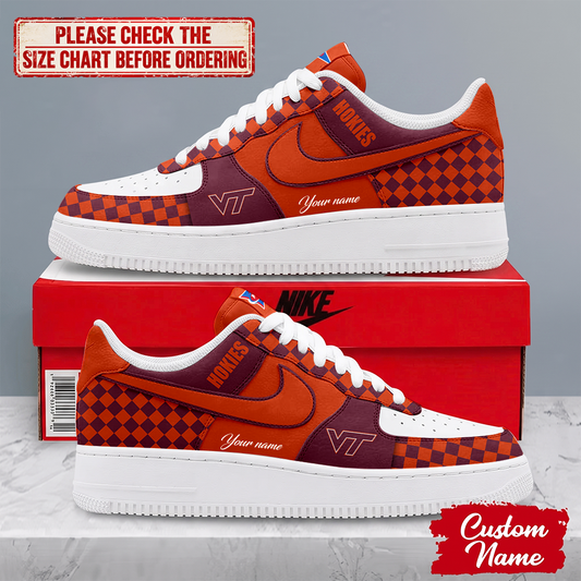SPECIAL EDITION - NEW CUSTOMIZED NCAA FBS15 VTH VIRGINIA TECH HOKIES AF1 SHOES