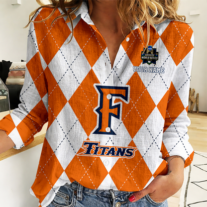 [LIMITED EDITION] NEW CUSTOMIZED | NCAA CWS16 CFT CS FULLERTON TITANS WOMEN CASUAL SHIRT FOR FAN