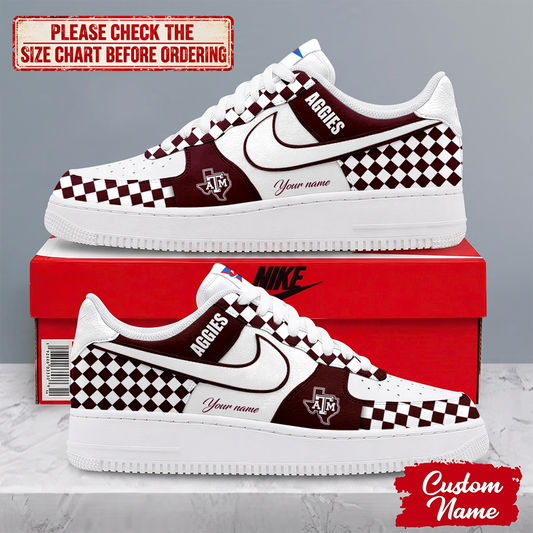 SPECIAL EDITION - NEW CUSTOMIZED NCAA FBS16 TAA TEXAS A&M AGGIES AF1 SHOES