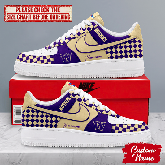 SPECIAL EDITION - NEW CUSTOMIZED NCAA FBS19 WSH WASHINGTON HUSKIES AF1 SHOES
