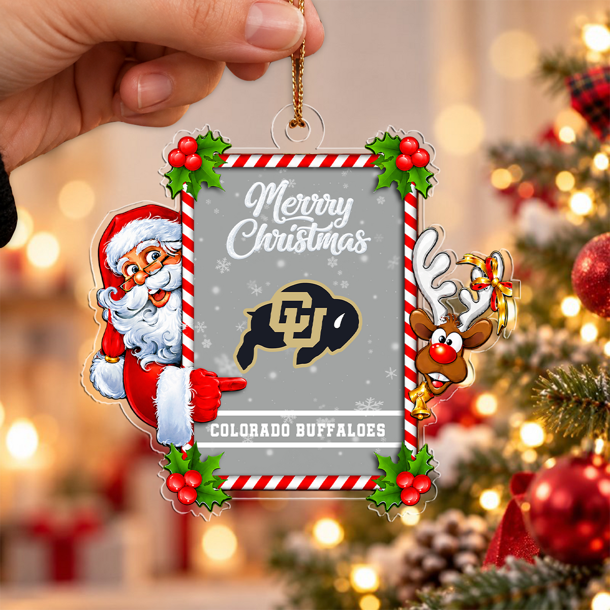 [ACTIVE OFFER] NEW CUSTOMIZED NCAA FBS20 CRB COLORADO BUFFALOES CHRISTMAS ACRYLIC ORNAMENT
