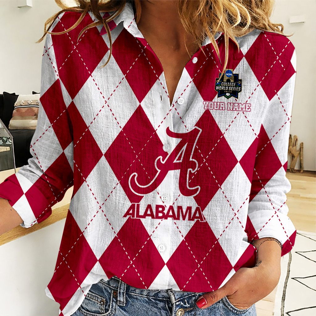 [LIMITED EDITION] NEW CUSTOMIZED | NCAA CWS21 ABC AB CRIMSON TIDE WOMEN CASUAL SHIRT FOR FAN