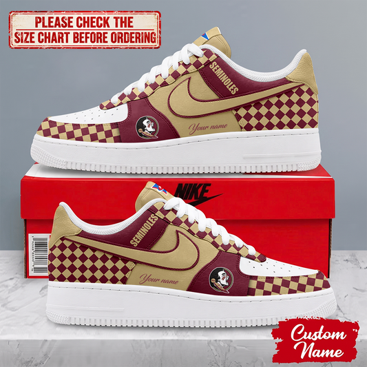 SPECIAL EDITION - NEW CUSTOMIZED NCAA FBS21 FLS FLORIDA STATE SEMINOLES AF1 SHOES