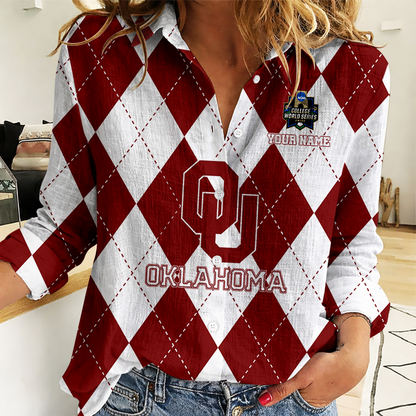 [LIMITED EDITION] NEW CUSTOMIZED | NCAA CWS22 OUS OU SOONERS WOMEN CASUAL SHIRT FOR FAN