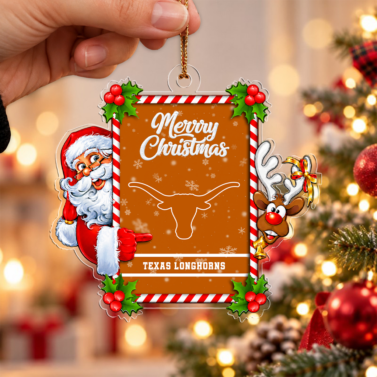 [ACTIVE OFFER] NEW CUSTOMIZED NCAA FBS22 TXL TEXAS LONGHORNS CHRISTMAS ACRYLIC ORNAMENT