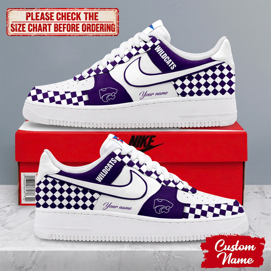 SPECIAL EDITION - NEW CUSTOMIZED NCAA FBS24 KSW KANSAS STATE WILDCATS AF1 SHOES