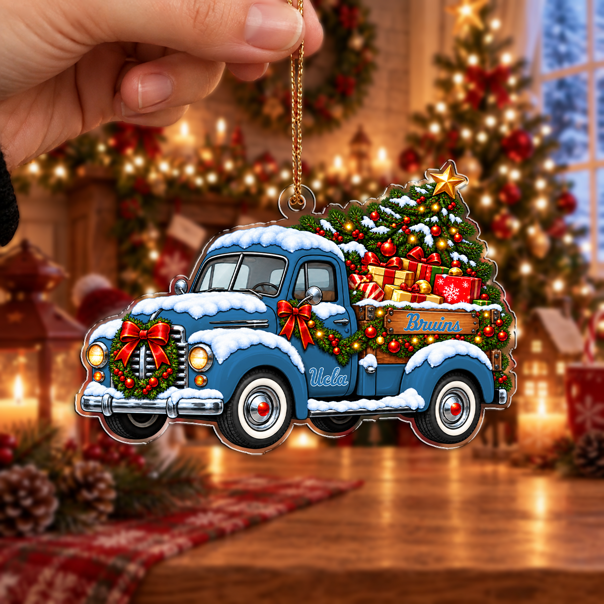 [HOT DEAL] NEW CUSTOMIZED NCAA CWS24 UCB UCLA BRUINS CHRISTMAS ACRYLIC ORNAMENT