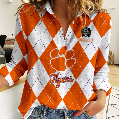 [LIMITED EDITION] NEW CUSTOMIZED | NCAA CWS25 CST CS TIGERS WOMEN CASUAL SHIRT FOR FAN