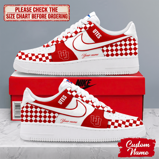 SPECIAL EDITION - NEW CUSTOMIZED NCAA FBS25 UTU UTAH UTES AF1 SHOES