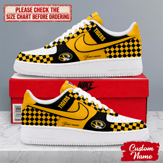 SPECIAL EDITION - NEW CUSTOMIZED NCAA FBS26 MST MISSOURI TIGERS AF1 SHOES