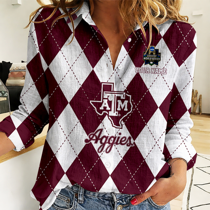 [LIMITED EDITION] NEW CUSTOMIZED | NCAA CWS27 TAA TX A&M AGGIES WOMEN CASUAL SHIRT FOR FAN