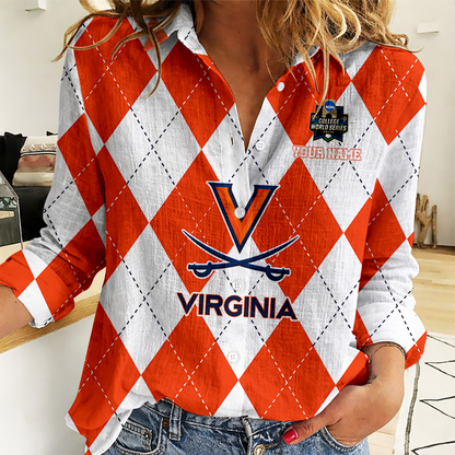 [LIMITED EDITION] NEW CUSTOMIZED | NCAA CWS28 VIC VI CAVALIERS WOMEN CASUAL SHIRT FOR FAN