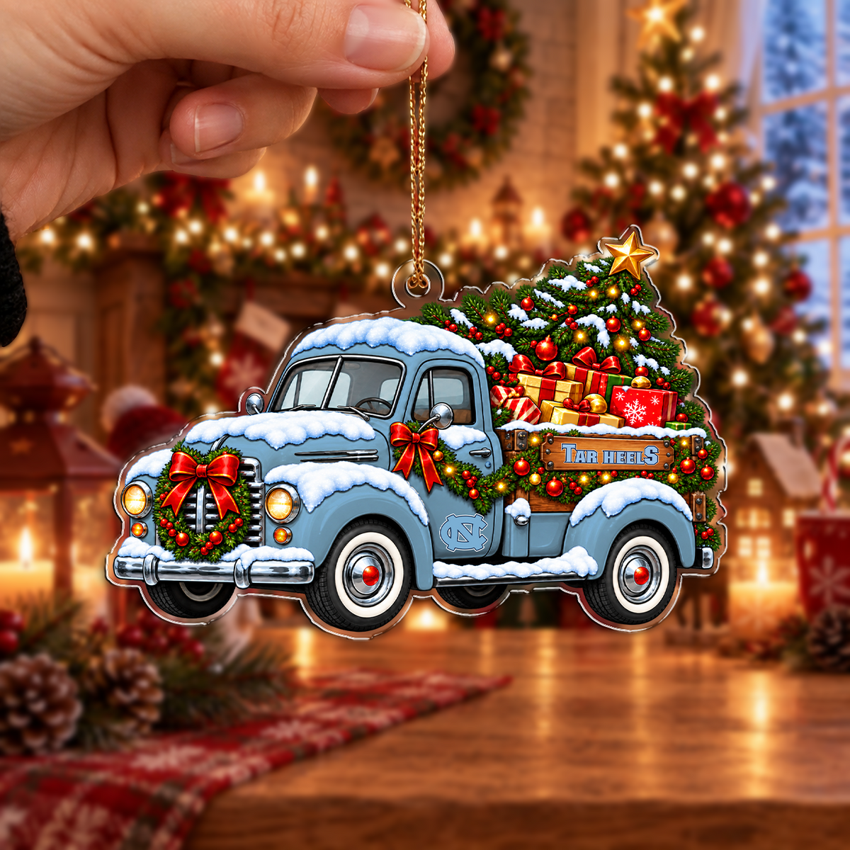[HOT DEAL] NEW CUSTOMIZED NCAA CWS29 NTH NORTH CAROLINA TAR HEELS CHRISTMAS ACRYLIC ORNAMENT