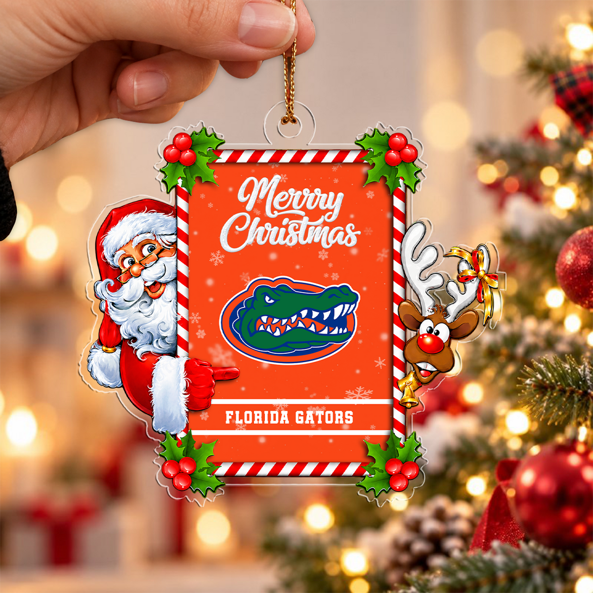 [ACTIVE OFFER] NEW CUSTOMIZED NCAA FBS30 FLG FLORIDA GATORS CHRISTMAS ACRYLIC ORNAMENT