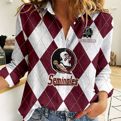 [LIMITED EDITION] NEW CUSTOMIZED | NCAA CWS30 FLS FL SEMINOLES WOMEN CASUAL SHIRT FOR FAN