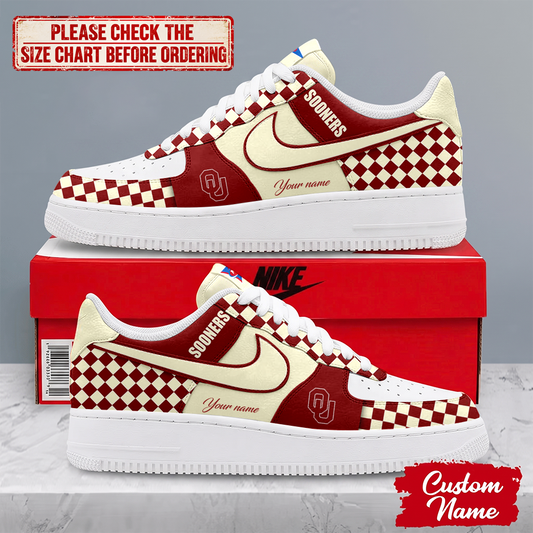 SPECIAL EDITION - NEW CUSTOMIZED NCAA FBS31 OUS OKLAHOMA SOONERS AF1 SHOES