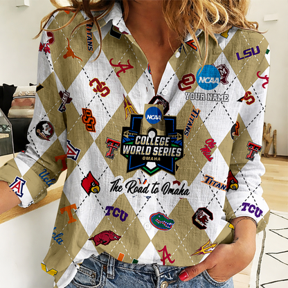 [LIMITED EDITION] NEW CUSTOMIZED | NCAA CWS32 CWS ALL TEAMS WOMEN CASUAL SHIRT FOR FAN