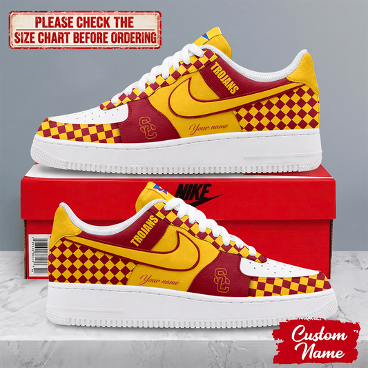 SPECIAL EDITION - NEW CUSTOMIZED NCAA FBS32 USC TROJANS AF1 SHOES